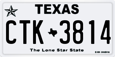 TX license plate CTK3814