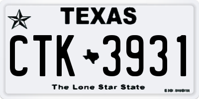 TX license plate CTK3931