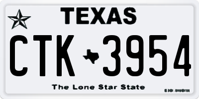 TX license plate CTK3954
