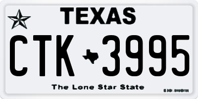 TX license plate CTK3995