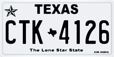 TX license plate CTK4126