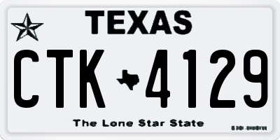 TX license plate CTK4129