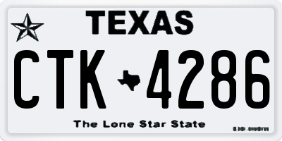 TX license plate CTK4286
