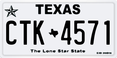TX license plate CTK4571