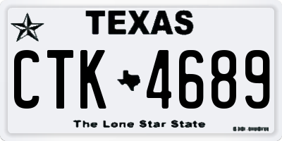 TX license plate CTK4689