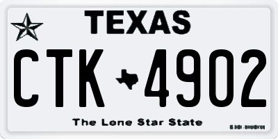 TX license plate CTK4902
