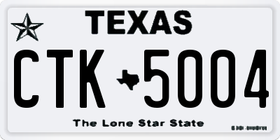 TX license plate CTK5004
