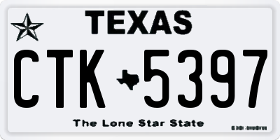 TX license plate CTK5397