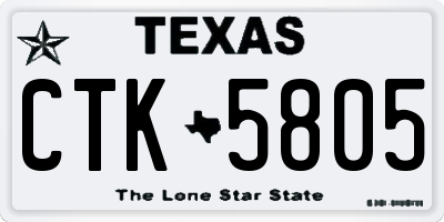 TX license plate CTK5805
