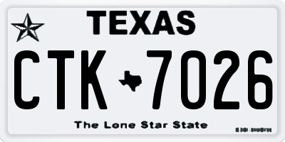 TX license plate CTK7026