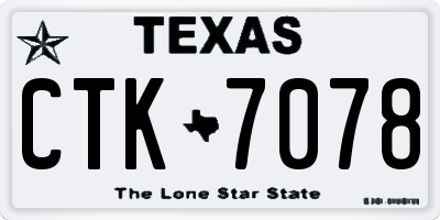 TX license plate CTK7078