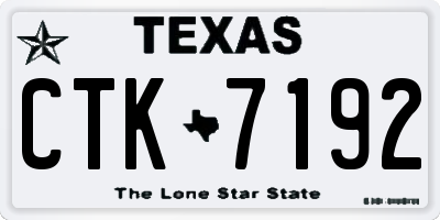 TX license plate CTK7192