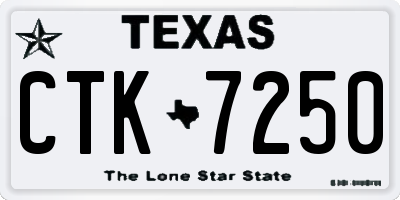 TX license plate CTK7250