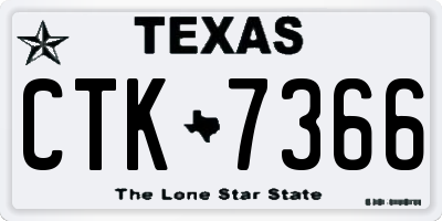 TX license plate CTK7366