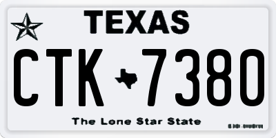 TX license plate CTK7380