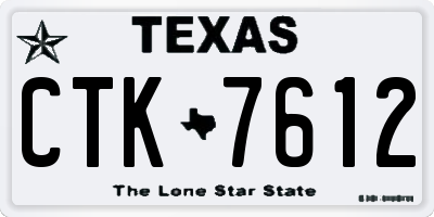 TX license plate CTK7612