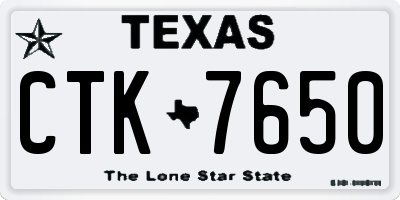 TX license plate CTK7650