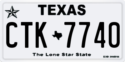 TX license plate CTK7740