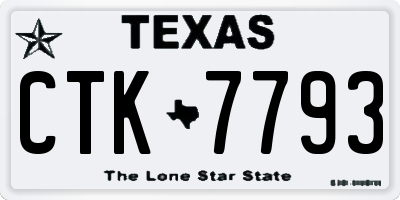 TX license plate CTK7793