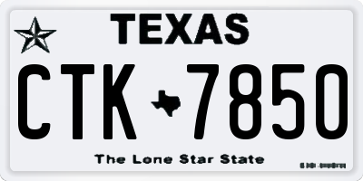 TX license plate CTK7850