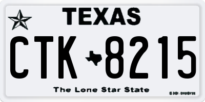TX license plate CTK8215