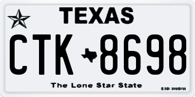 TX license plate CTK8698