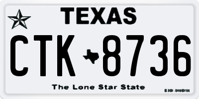 TX license plate CTK8736