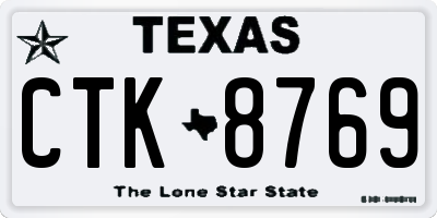 TX license plate CTK8769
