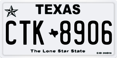 TX license plate CTK8906
