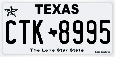 TX license plate CTK8995