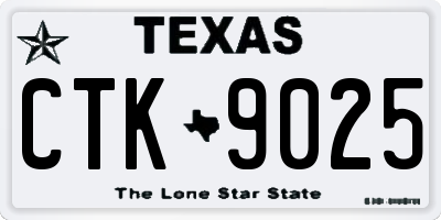 TX license plate CTK9025