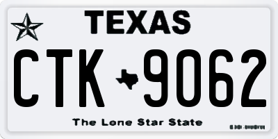 TX license plate CTK9062