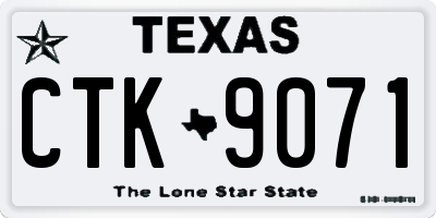 TX license plate CTK9071