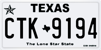 TX license plate CTK9194