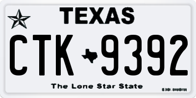 TX license plate CTK9392