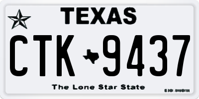 TX license plate CTK9437