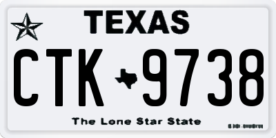 TX license plate CTK9738