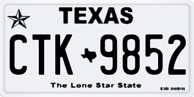 TX license plate CTK9852