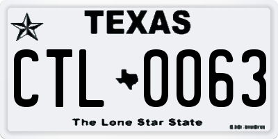 TX license plate CTL0063