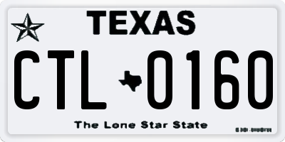 TX license plate CTL0160