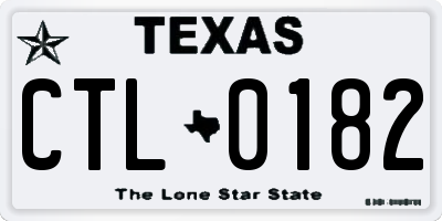TX license plate CTL0182
