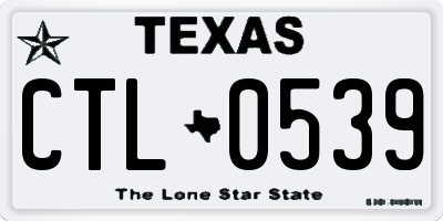 TX license plate CTL0539