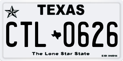 TX license plate CTL0626