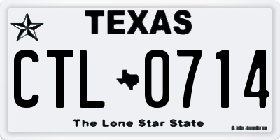 TX license plate CTL0714