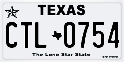TX license plate CTL0754