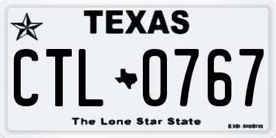 TX license plate CTL0767