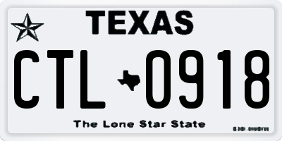 TX license plate CTL0918