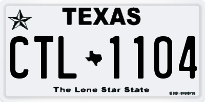 TX license plate CTL1104