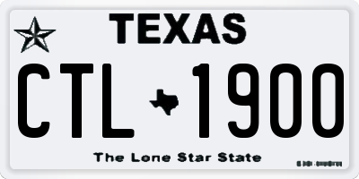 TX license plate CTL1900