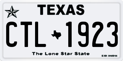 TX license plate CTL1923
